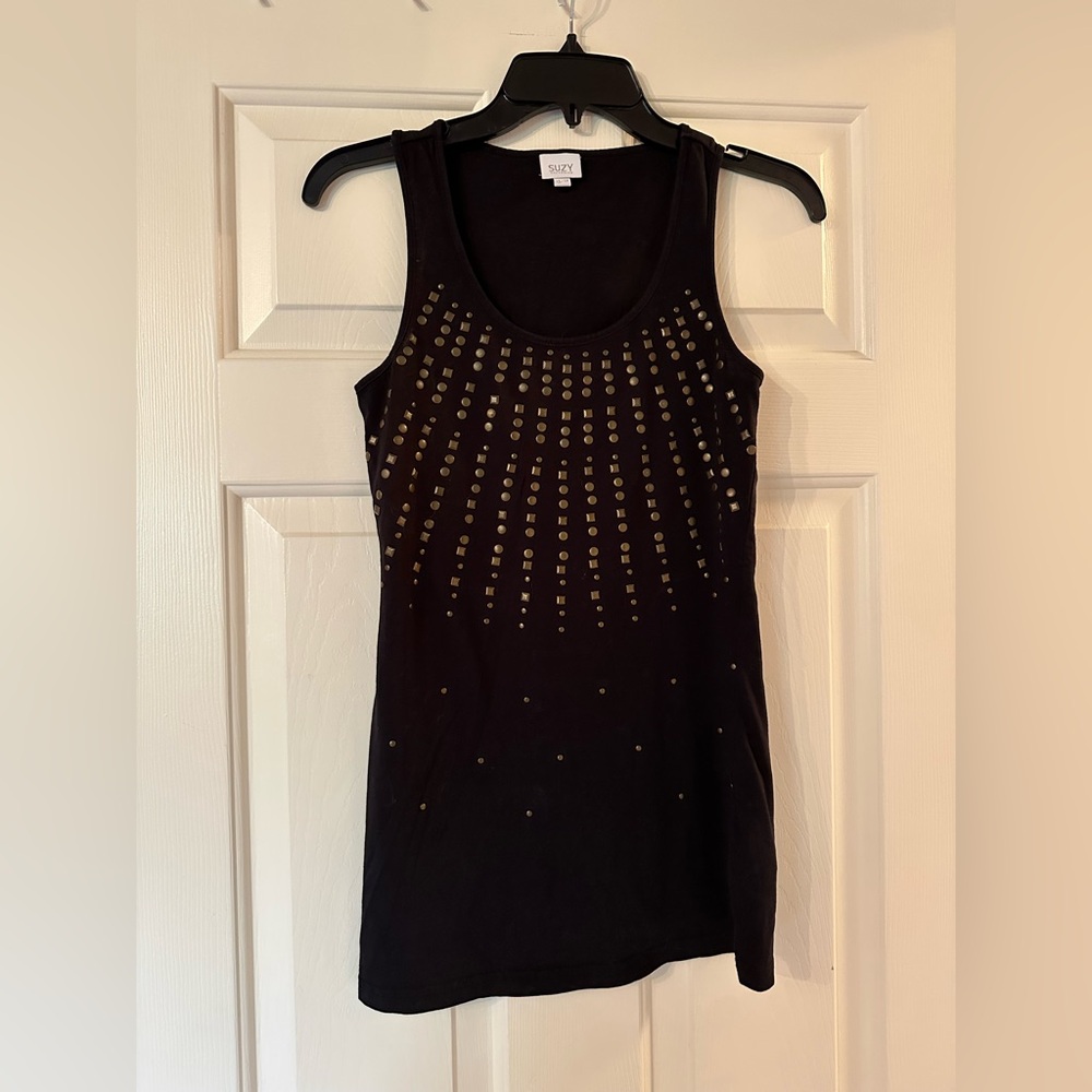 Black Studded Tank Top